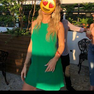 ZARA Green Crepe Mini Dress